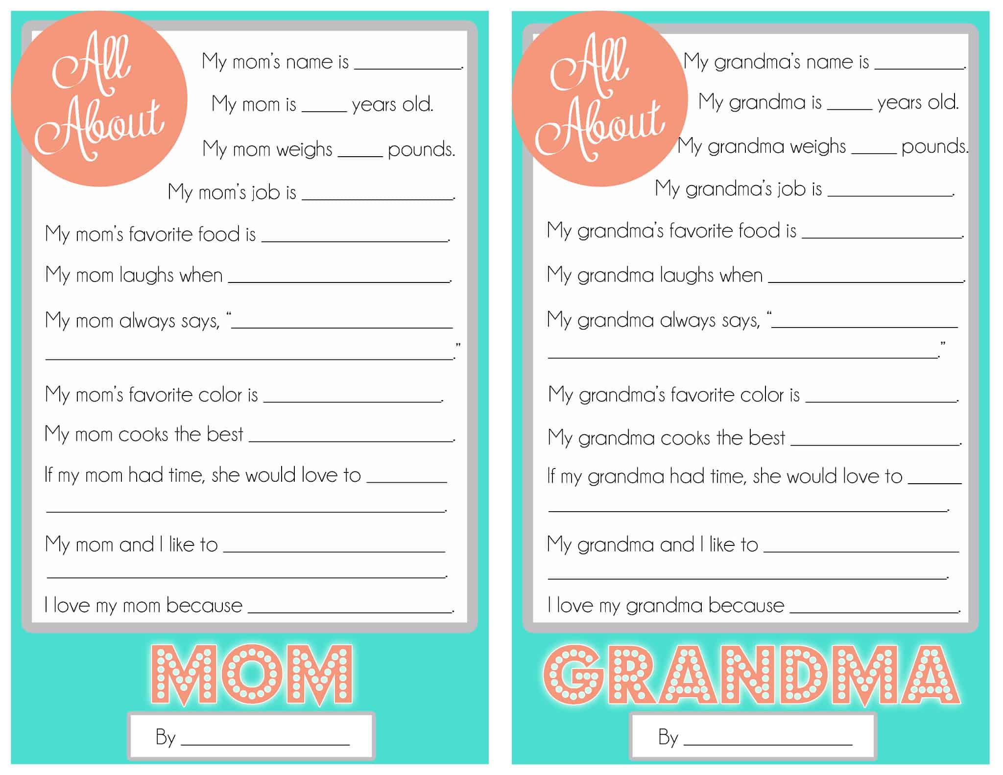 Mother's Day Questionnaire {A FREE Printable for the Kids!} Cupcake