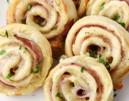 Easy Ham and Cheese Pinwheels - A ham and cheese sandwich rolled up into a fun pinwheel! They're easy to make and fun to eat.