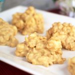 White Chocolate Crispies - A chewy, marshmallowy no bake treat exploding with white chocolate and peanut butter flavor. These things are GOOD!