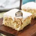 If you like banana bread, you're going to love these Banana Bars! They're perfectly cakey and topped with a decadent cream cheese frosting.