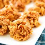 You can't get much easier than chewy and delectable No Bake Peanut Butter Corn Flake Cookies! It really is a delight biting into one of these cookies.