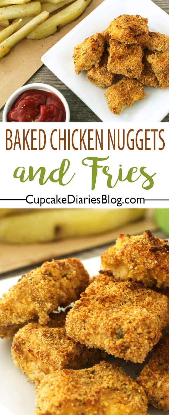 Baked Chicken Nuggets and Fries - The homemade version of one of the most popular kids meals! These homemade chicken nuggets and fries are soon to be a family favorite.