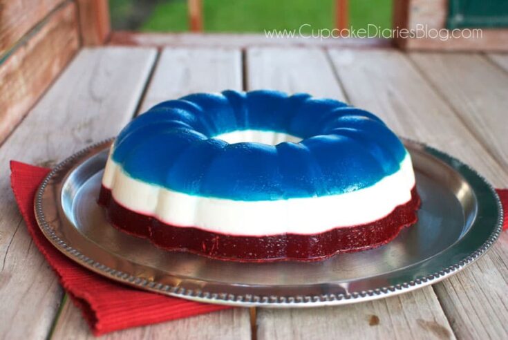Red White and Blue Jello Salad