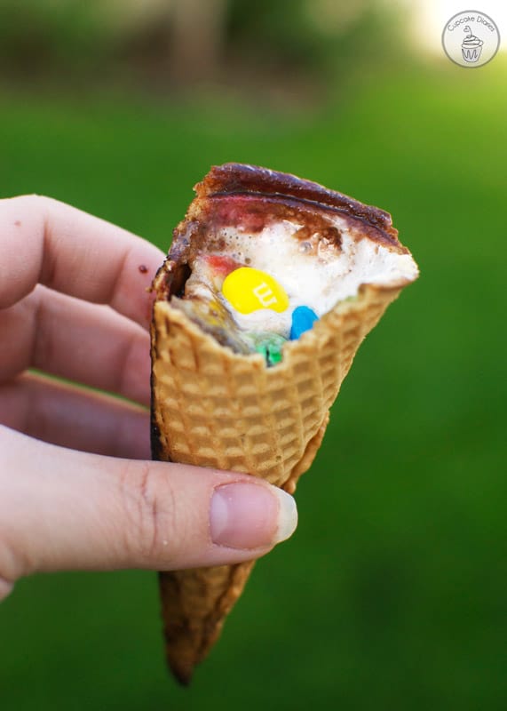Campfire Cones - The perfect dessert to make over the fire on a  camping trip or at a BBQ!