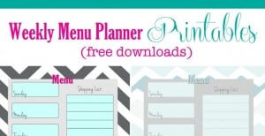 FREE Weekly Menu Planner Printable (4 Colors)