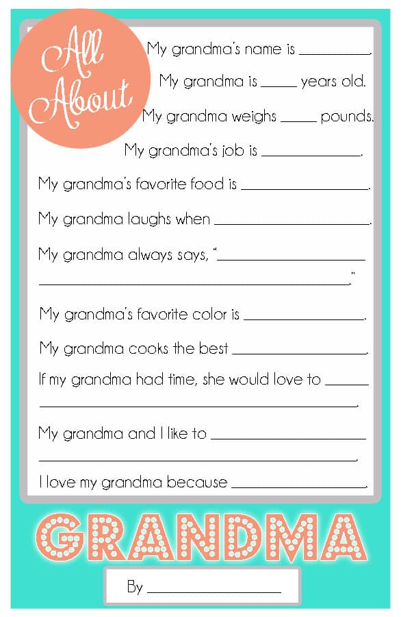 Mother's Day Questionnaire {A FREE Printable for the Kids!} Cupcake