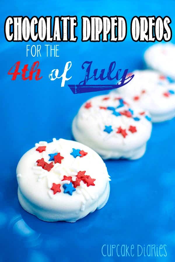 Fourth of July Chocolate Dipped Oreos