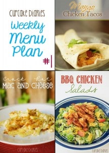 Cupcake Diaries Weekly Menu Plan #1