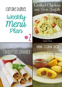 Cupcake Diaries Weekly Menu Plan #2