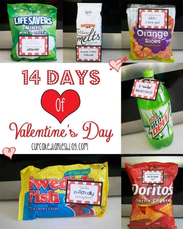 14 Days of Valentine's Day with FREE Printable Tags - Cupcake Diaries