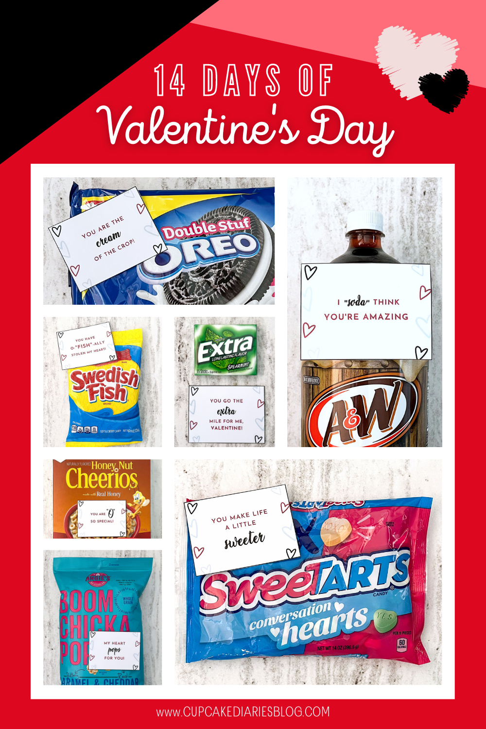 Give your valentine a small gift every day for 14 days leading up to Valentine's Day using these FREE tags!
