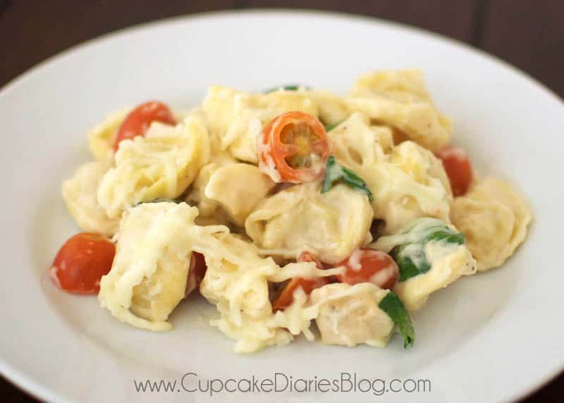 Baked Chicken Tortellini Alfredo - Cupcake Diaries