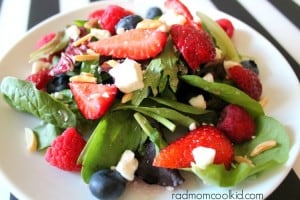 Spring Mix with Berries, Feta and Toasted Almonds