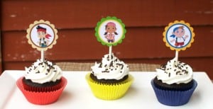 Jake and the Never Land Pirates Cupcakes with FREE Cupcake Toppers