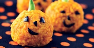 Jack-o-Lantern Carrot and Rice Bites {30 Days of Halloween – Day 29}