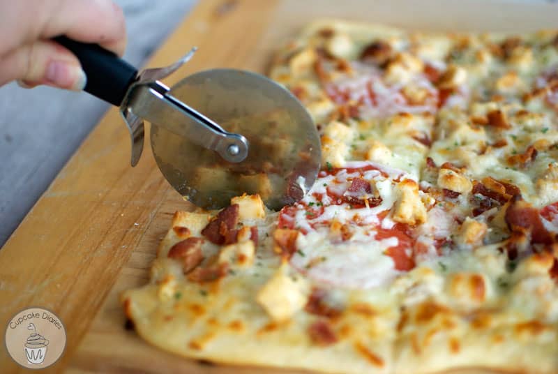 Chicken Bacon Ranch Pizza is so yummy and really easy to make!
