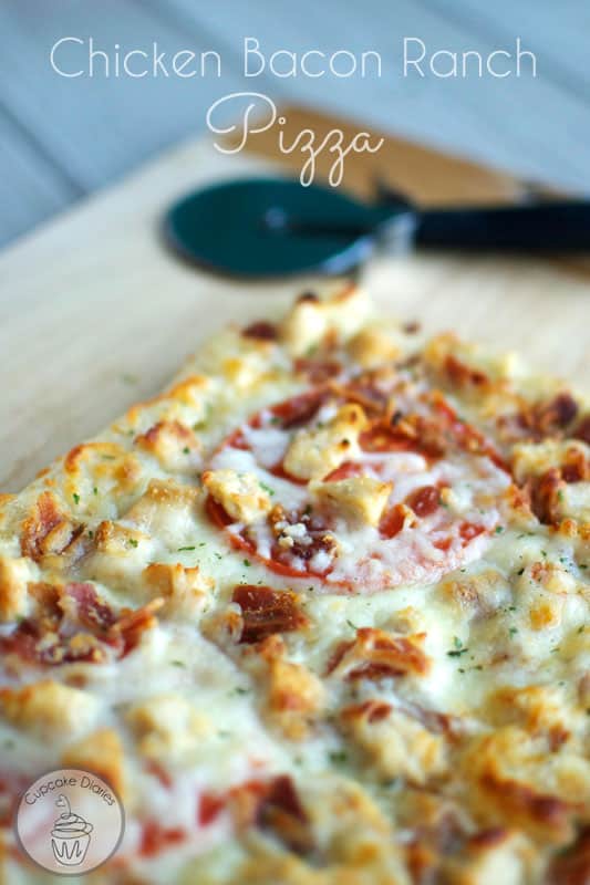 Chicken Bacon Ranch Pizza is the perfect family dinner recipe! It's easy and so good.