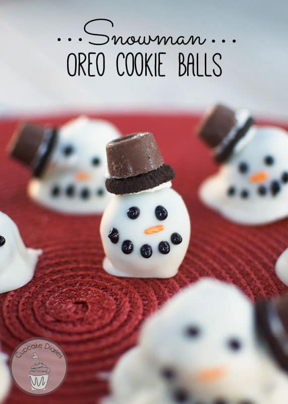Snowman Oreo Cookie Balls Cupcake Diaries
