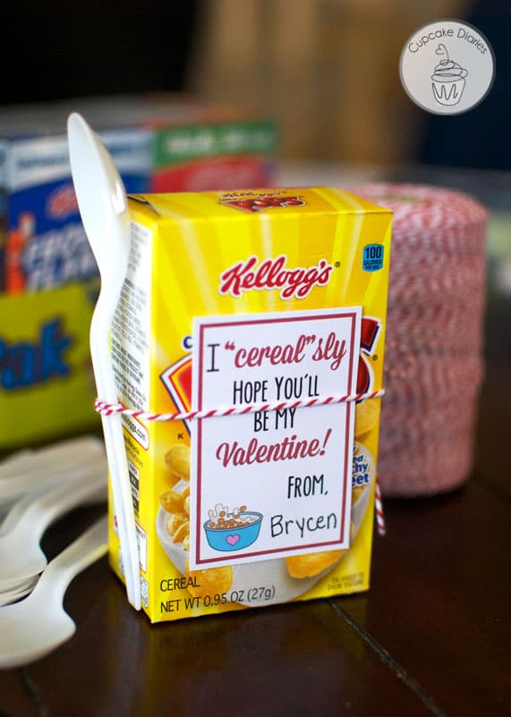 Cereal Valentine with FREE Printable Tags