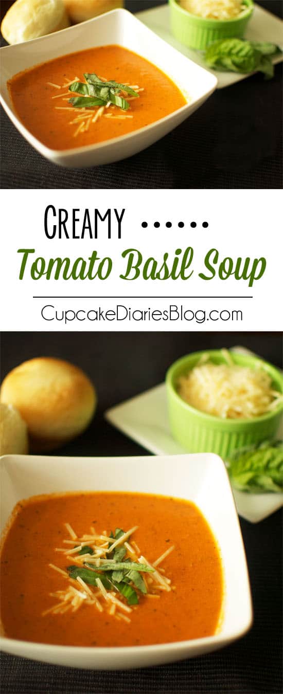 Creamy Tomato Basil Soup - A deliciously creamy tomato soup that is easy to make and so comforting on a cold day!