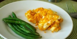 Easy Chicken Casserole with Goldfish Cracker Topping