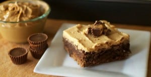 Peanut Butter Cup Brownies with Peanut Butter Frosting