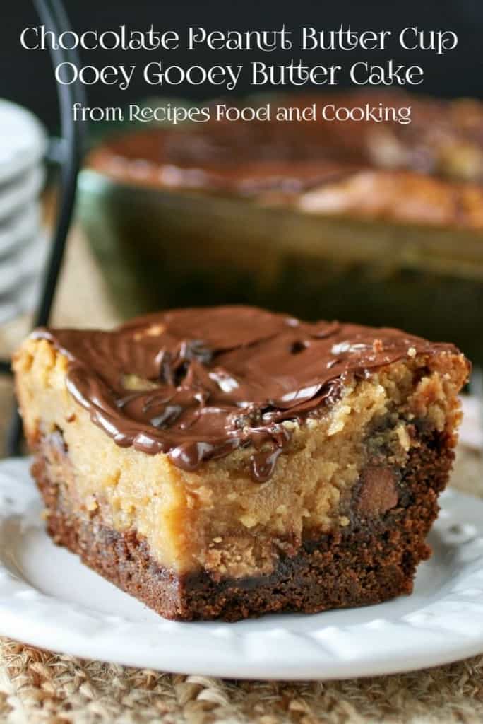 Chocolate Peanut Butter Cup Ooey Gooey Butter Cake