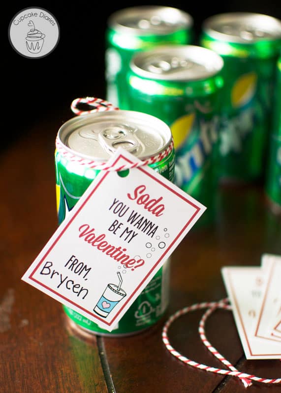 Soda Valentine with FREE Printable Tags