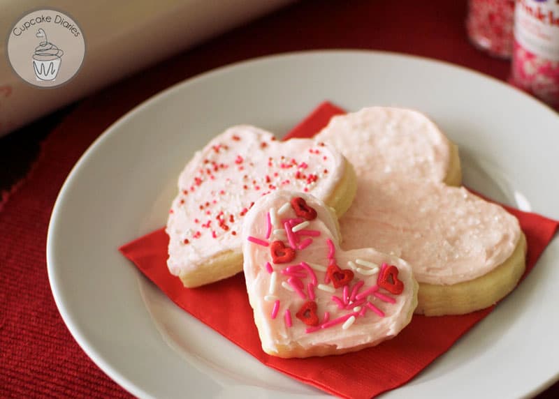 Heart Sugar Cookies - Soft and sweet sugar cookies with a creamy buttercream frosting. These are the perfect sugar cookies!
