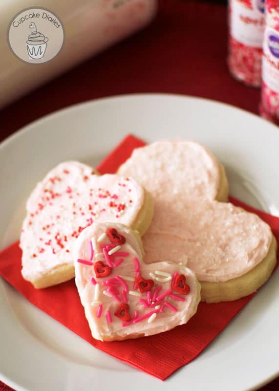 Heart Sugar Cookies - Soft and sweet sugar cookies with a creamy buttercream frosting. These are the perfect sugar cookies!