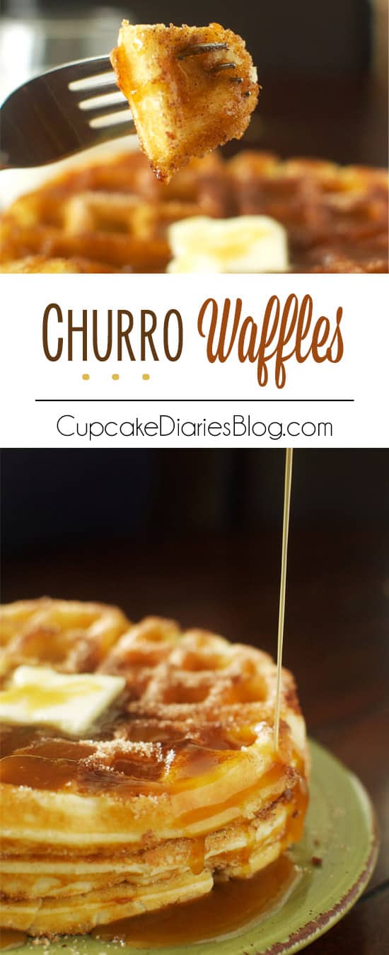 Churro Waffles - All the goodness of that county fair treat in a deliciously fluffy waffle. These are so yummy!