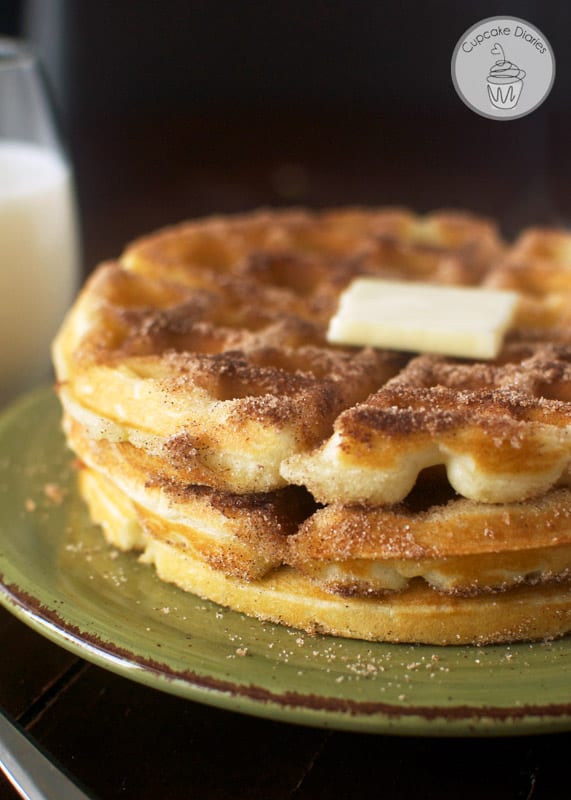 Churro Waffles - All the goodness of that county fair treat in a deliciously fluffy waffle. These are so yummy!