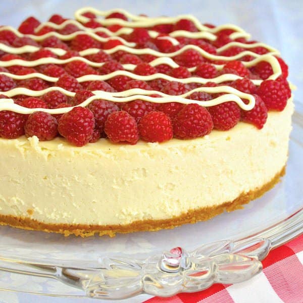 White Chocolate Cheesecake with Raspberries