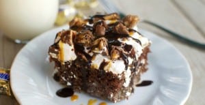 Snickers Poke Cake