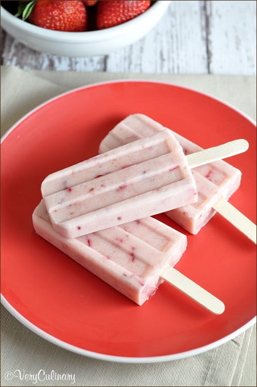 Strawberry Jam Yogurt Popsicles