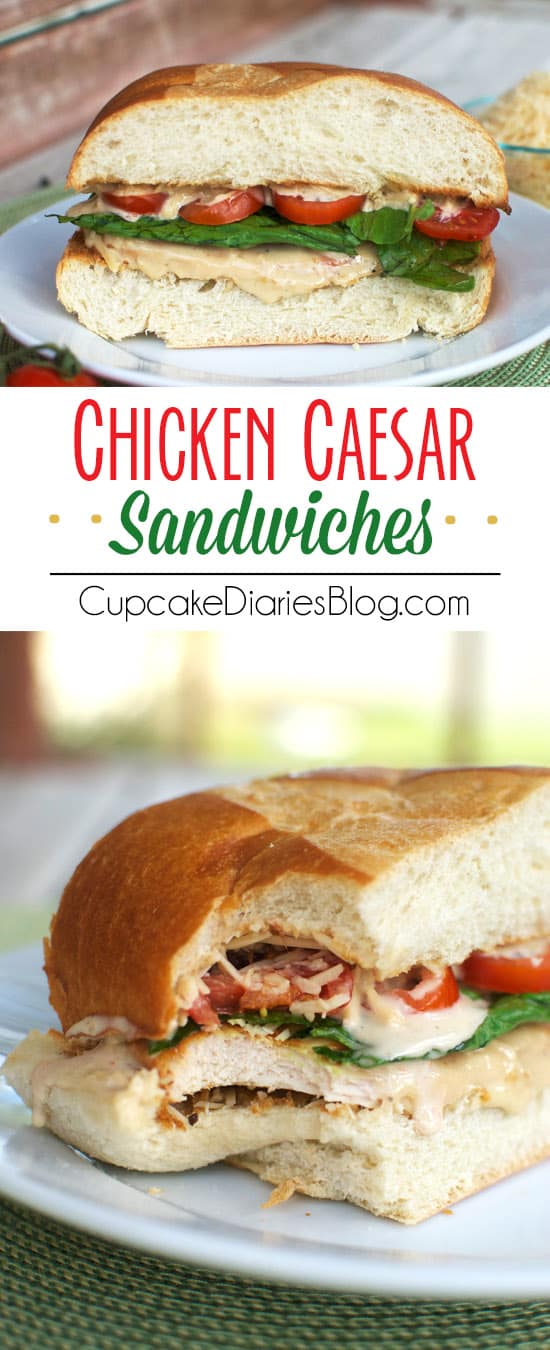 Chicken Caesar Sandwiches - Restaurant quality sandwiches you can make at home! If you love caesar dressing, you're going to love this sandwich.