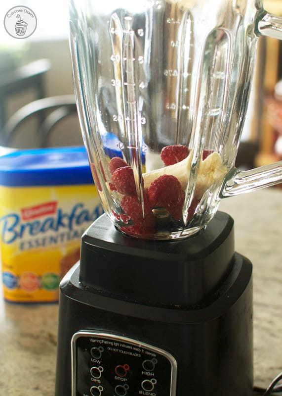 Chocolate-Raspberry-Banana Breakfast Drink - A creamy, low cal breakfast drink full of rich chocolate flavor with bursts of raspberry and banana. An easy and convenient breakfast drink to satisfy morning hunger! #50YearsofBreakfast #ad 