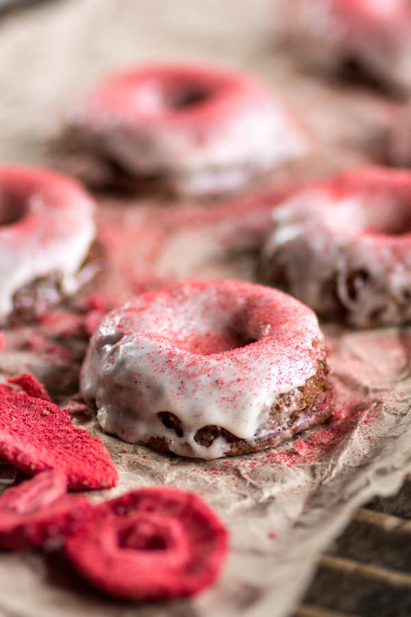 Baked Strawberry Coconut Cream Donuts