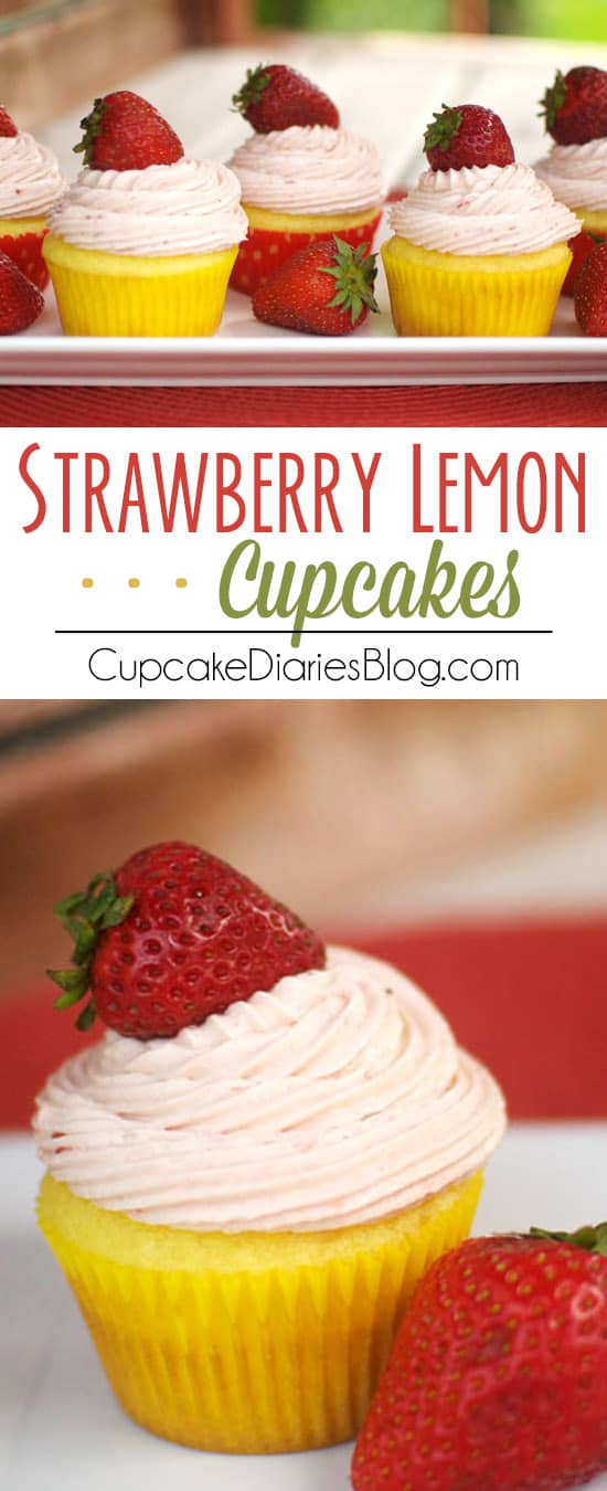Strawberry Lemon Cupcakes - A refreshing dessert for spring and summer.