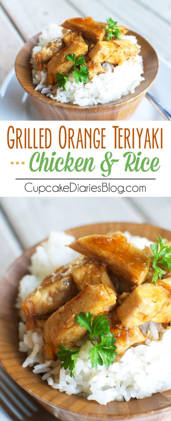 Grilled Orange Teriyaki Chicken and Rice - Deliciously tender grilled chicken covered in a sweet and tangy sauce. Serve over a bed of rice for a perfect meal! #WhereFunBegins #ad