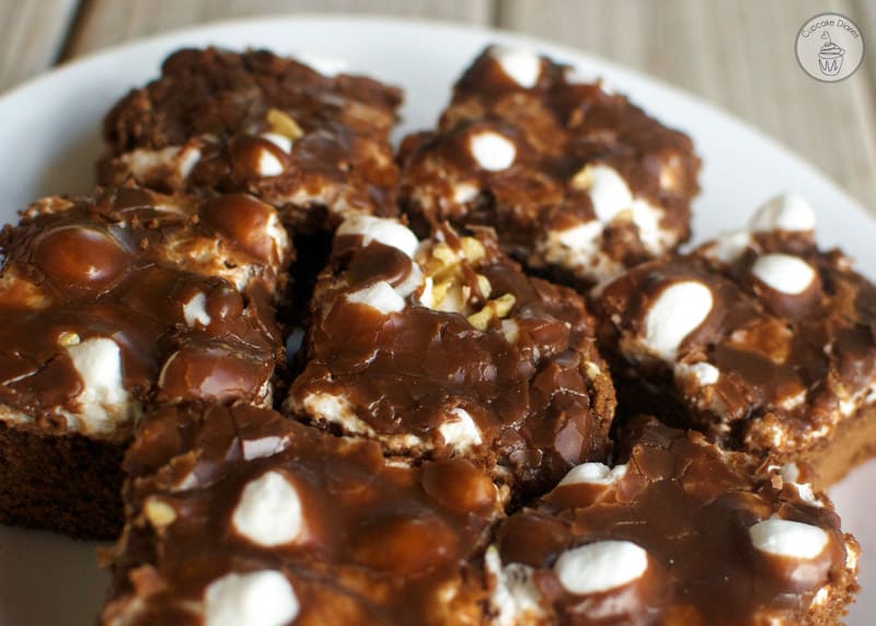 Rocky Road Brownies - Perfectly chewy, chocolatey brownies topped with gooey rocky road goodness. 