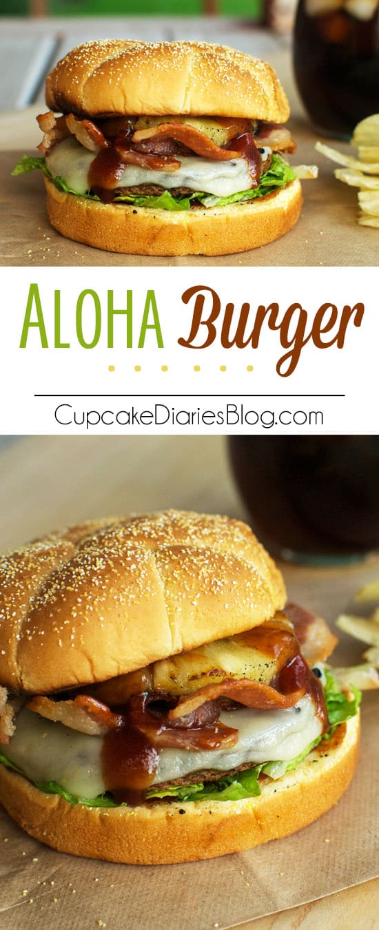 Aloha Burger - A juicy burger exploding with BBQ and pineapple flavors! #GrillWithATwist #ad @Target