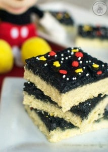 Mickey Mouse Sugar Cookie Bars - A perfect treat to serve at a Mickey Mouse birthday party!