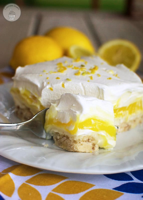 Lemon Lush Dessert - This light and creamy citrus dessert is the perfect treat to enjoy after a delicious summer meal from the grill! #FireUptheGrill #ad