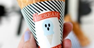 “I Scream” Halloween Ice Cream Cone Wrappers: 30 Days of Halloween – Day 9