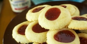 Strawberry Fruit Spread Thumbprint Cookies