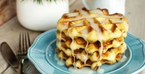 Easy Cinnamon Roll Waffles