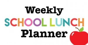 Weekly School Lunch Planner Printable