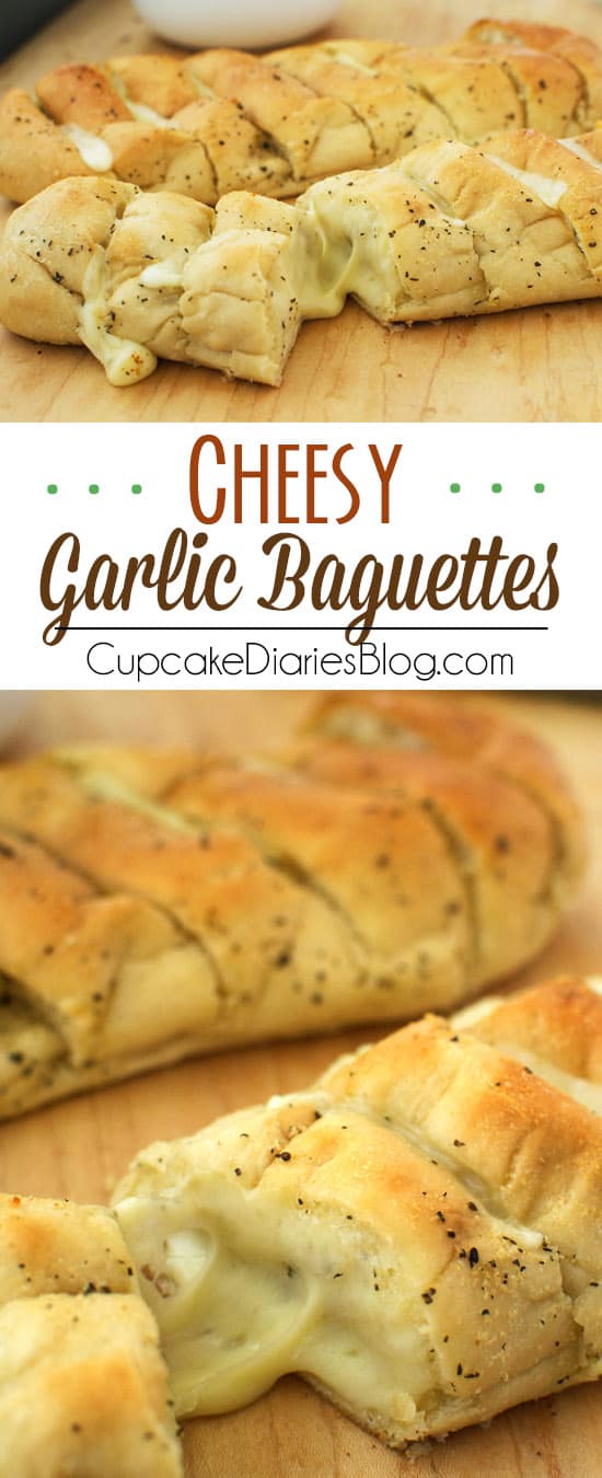 Toasted garlic bread stuffed full of ooey gooey cheese. The perfect appetizer!