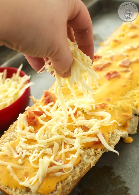Queso French Bread - A perfect appetizer for a football party!